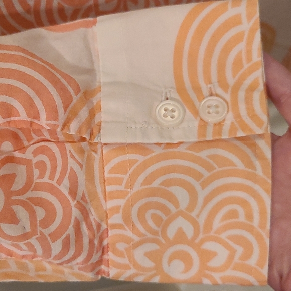 Express Design Studio Shirt / Size XS / Orange Mandala Print - Picture 5 of 10